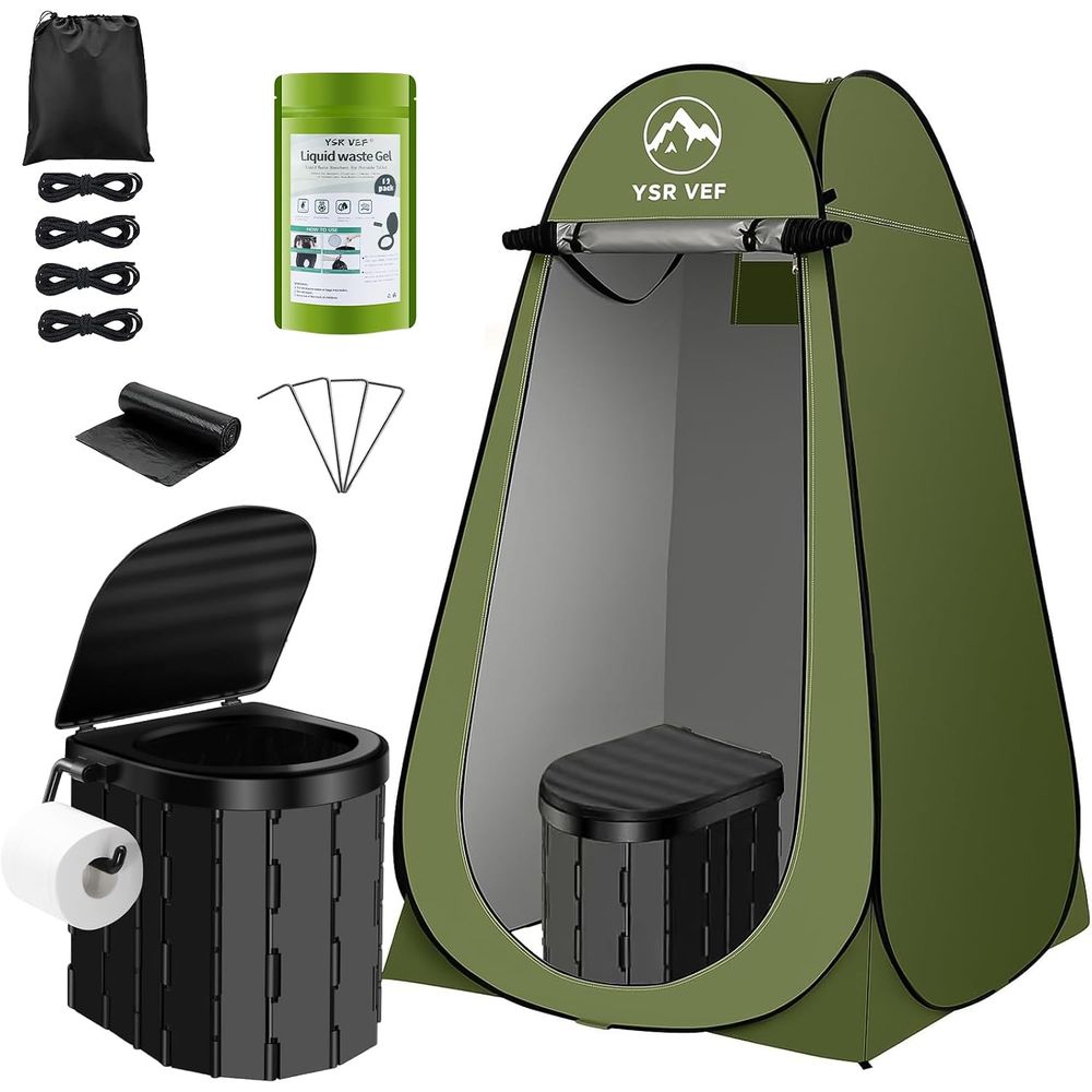 Outdoor Camping Toilet Tent - Portable Toilet Kit, Camping Toilet with