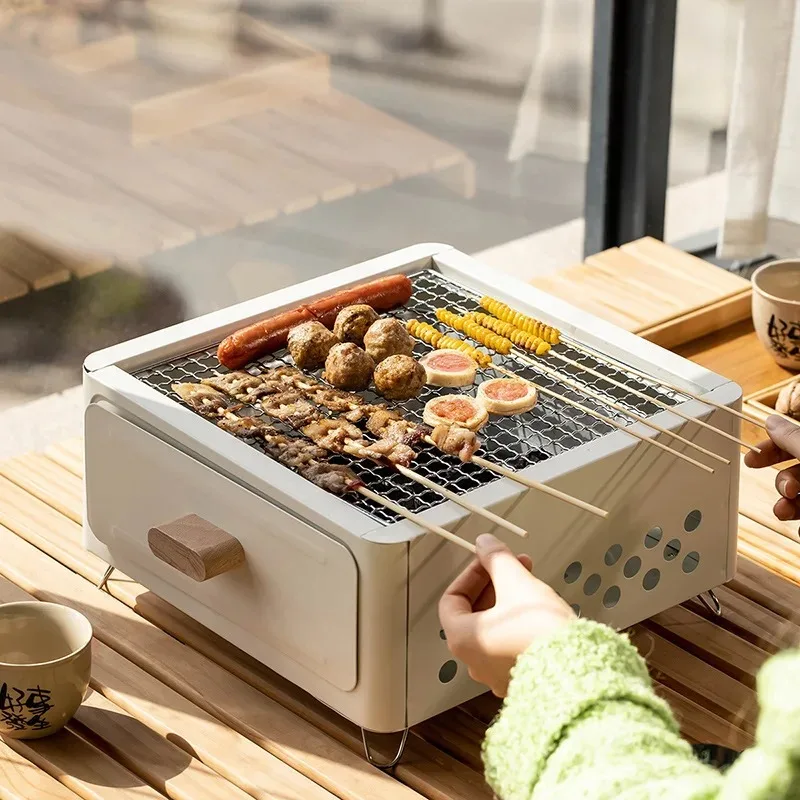 Outdoor Camping Kit - Portable BBQ Charcoal Grill Mini BBQ