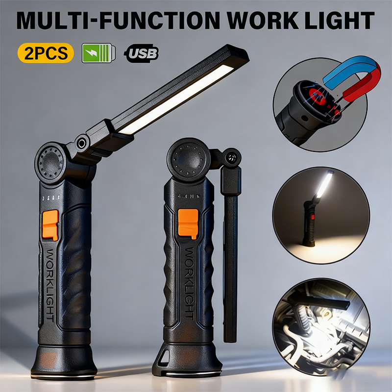 Outdoor Camping Adventure Lamp - Portable COB LED Flashlight USB Rechargeable