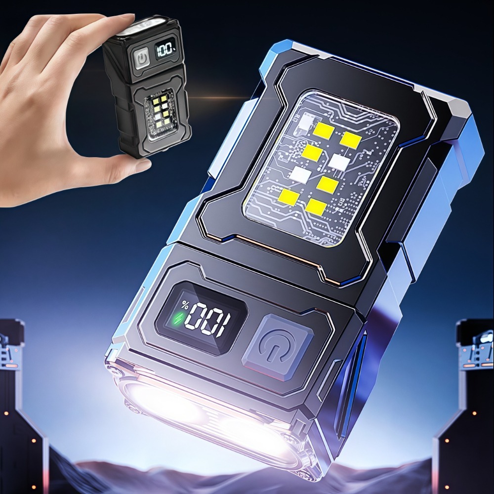 Outdoor Camping Lights - Rechargeable Mini LED Flashlight Magnetic Clip-On