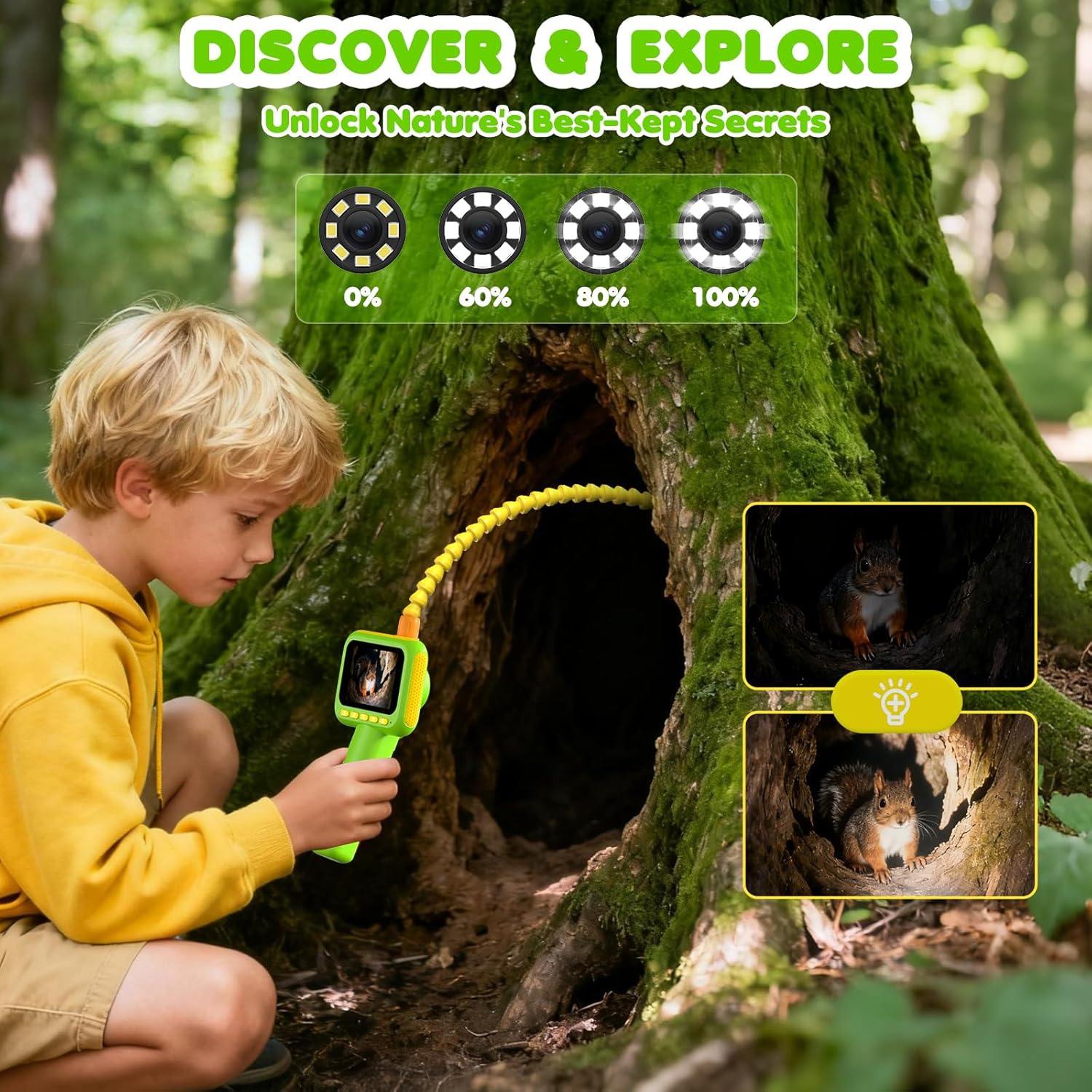 Outdoor Camping Kit - Endoscope for Kids, Borescope Snake Camera