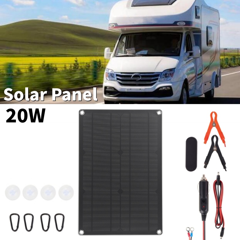 Outdoor Camping Kit - 20W Solar Panel Kit High Conversion