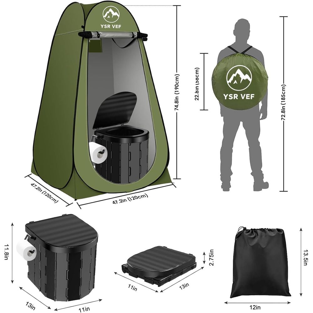 Portable Toilet Kit, Camping T - đánh giá và giá Outdoor Camping Toilet Tent