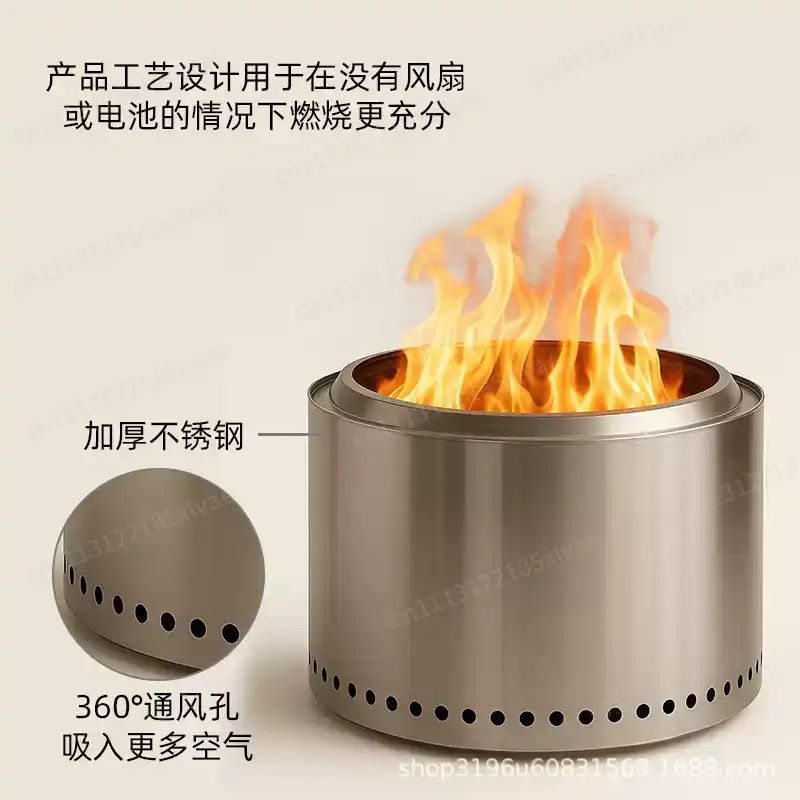 Large Stainless Steel Smokeles - đánh giá và giá Outdoor Camping Wood Burning Stove