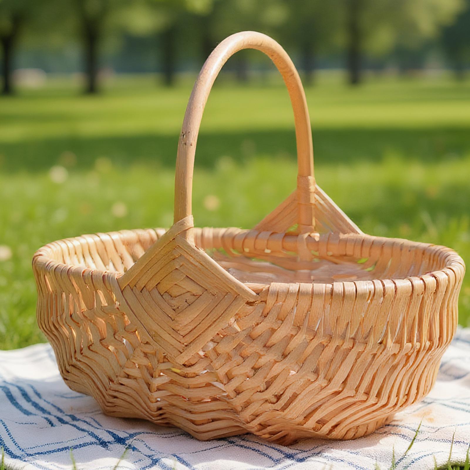 Woven Wicker Picnic Basket Wit - đánh giá và giá Outdoor Activities In Camping