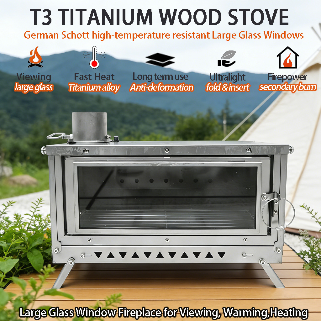 DANCHEL T3 Titanium Tent Stove - đánh giá và giá Outdoor Camping Wood Burning Stove