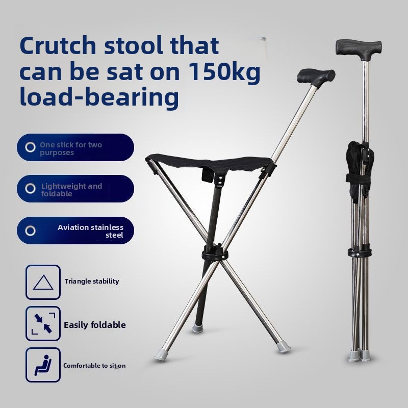 2-in-1 Folding Cane and Chair  - đánh giá và giá Outdoor Activities In Camping