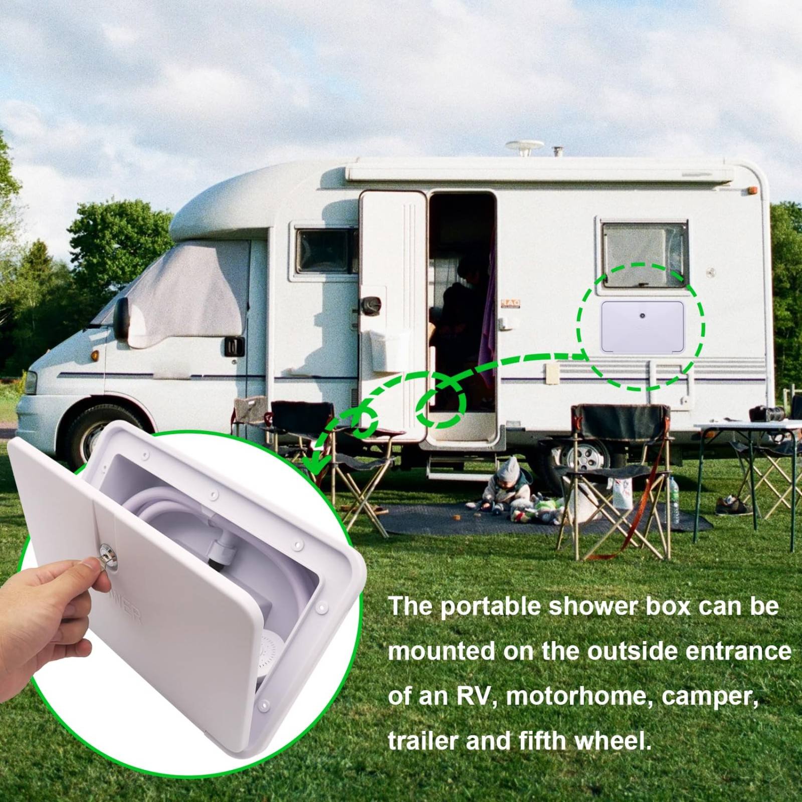 RV Exterior Shower Box Compact - đánh giá và giá Outdoor Camping Kit