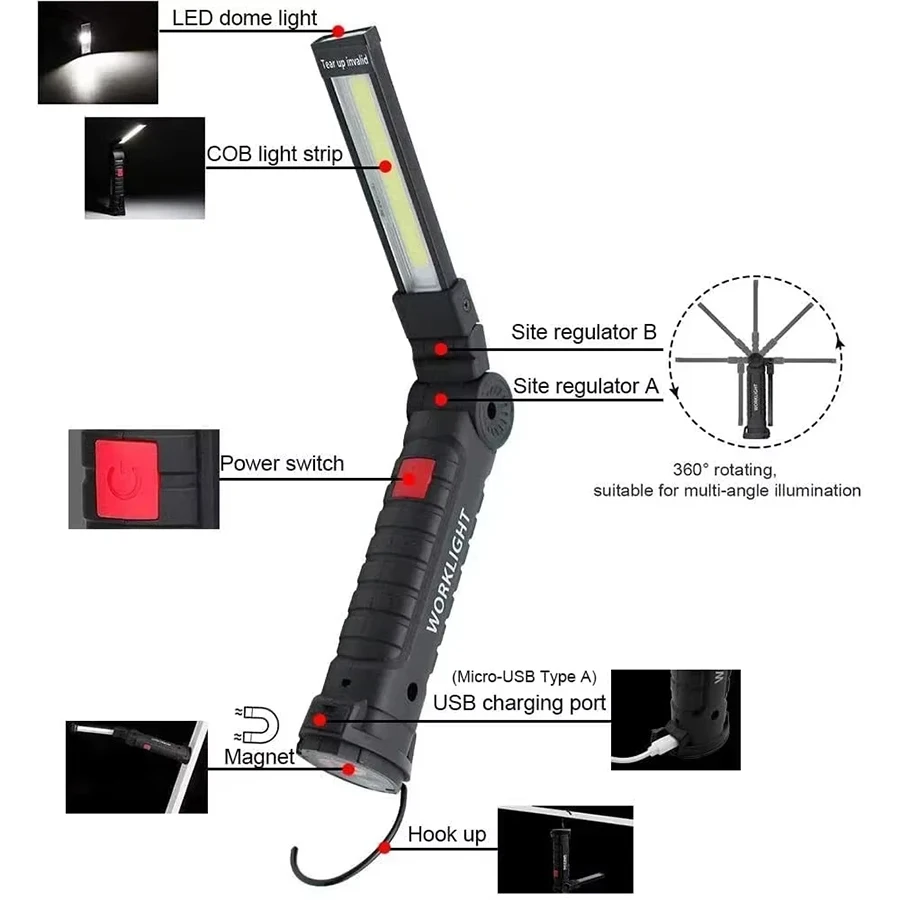 New Portable COB LED Flashligh - đánh giá và giá Outdoor Camping Adventure Lamp